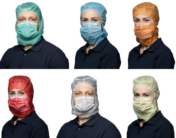 NITRAS Astronautenhaube mit Mundschutz 100Stk  -Farbe wählbar-
