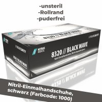 Nitras 8320 BLACK Wave Nitril-Handschuhe 100Stk  -Größe wählbar-